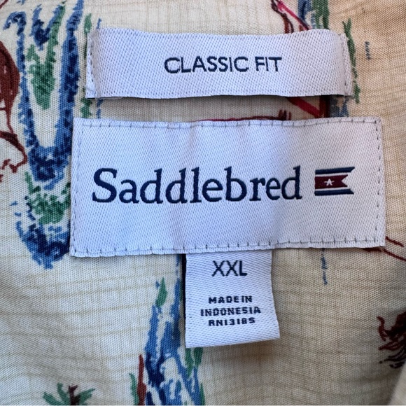 Saddlebred Hawaiian Shirt Classic Fit Mermaids Tropical Design Sz 2XL - Picture 4 of 5